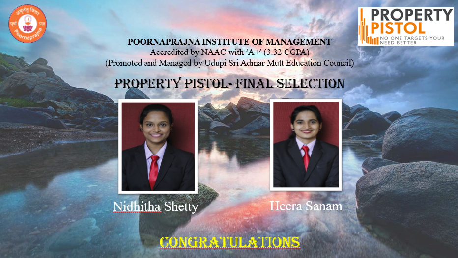 Property Pistols Realty Pvt. Ltd. Mumbai- Virtual Campus Placement Drive at PIM Udupi.