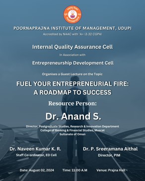 Entrepreneurship Development Workshop organized by EDC of PIM on 02/08/2024