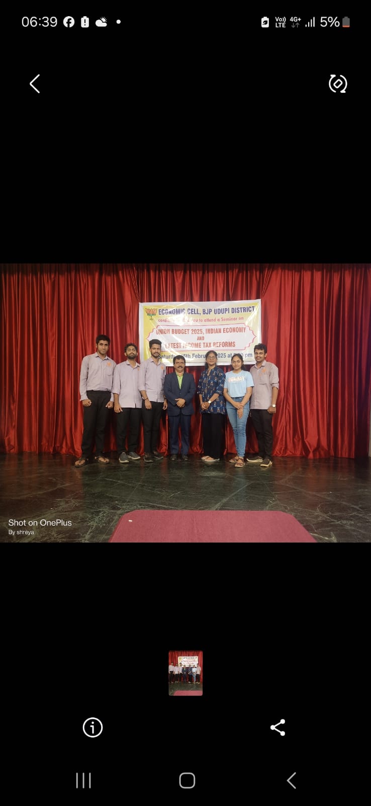 Extension Programme- MBA students attend  expert talk on Union budget, economic reforms and new income tax bill